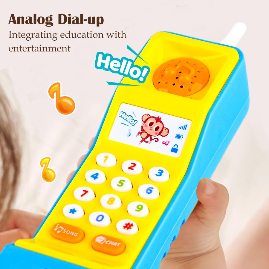 Mobile Phone Toys, Smart Phone Music Light Sound Pretend Play Baby Learning Smartphone Toy Gifts for Kids Not Include Battery