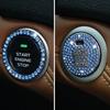3D Car Ignition Start Button Diamond Rhinestone Metal Stickers Decor Auto Motorcycle Universal One-click Start Bling Decor Decal