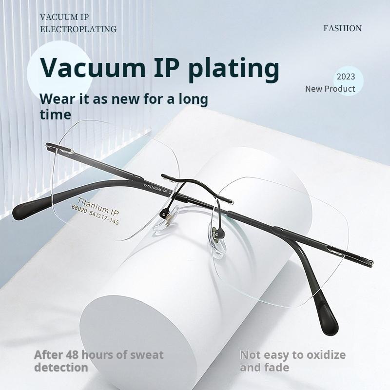 Xbora Fashion Rimless Custom Prescription Glasses Progressive Myopia Reading Anti-blue light Eyewear For Women and Men 68020