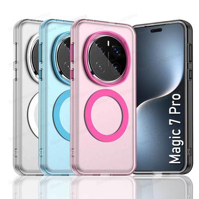 Translucent Magnetic Case For Honor Magic 7 Lite Luxury Candy Colorful Frosted Phone Cases For Honor Magic 7 Pro X9C Matte Cover