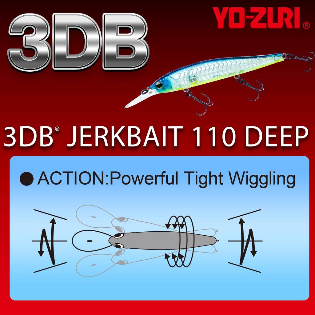 Bass Lure 3DB Jerkbait 110 Deep 110mm Sexy Bone YO-ZURI (SP) Color