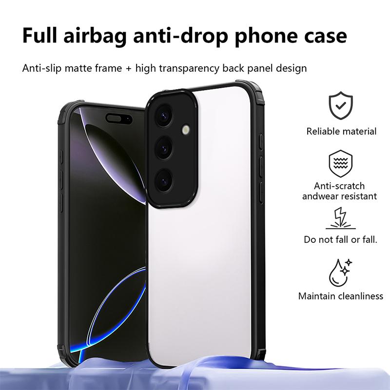 S24 Plus New Style Anti-slip Bumper Armor Phone Case For For Samsung Galaxy S25 Plus S24 Ultra Transparent Back Cover S25 FE