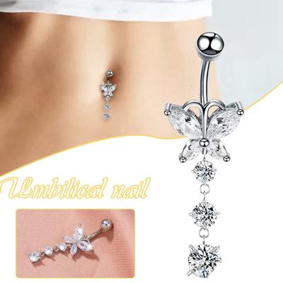 Butterfly Navel Ring Stainless Steel Jewelry Navel Ring Jewelry Navel Decoration