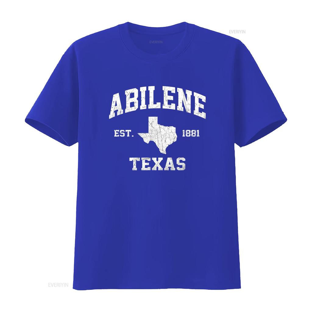 Mens Abilene Texas TX vintage State Athletic style T Shirt Black 4X Large vintage Washed Casual Slightly streetwear Soft