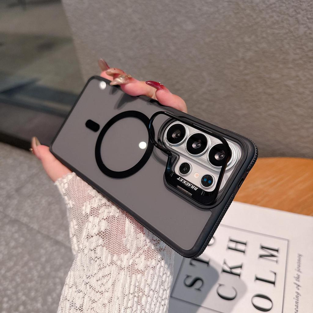 Dual-color Magnetic Lens Stand Protective Case for Samsung S26 Ultra & S25 – Drop-Proof, Skin-Feel Design