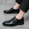 Fashion New Luxury Designer Charm Dress Leather Monk Strap Shoes For Men Formal Wedding Prom Dress Homecoming Sapatos Tenis Masculino