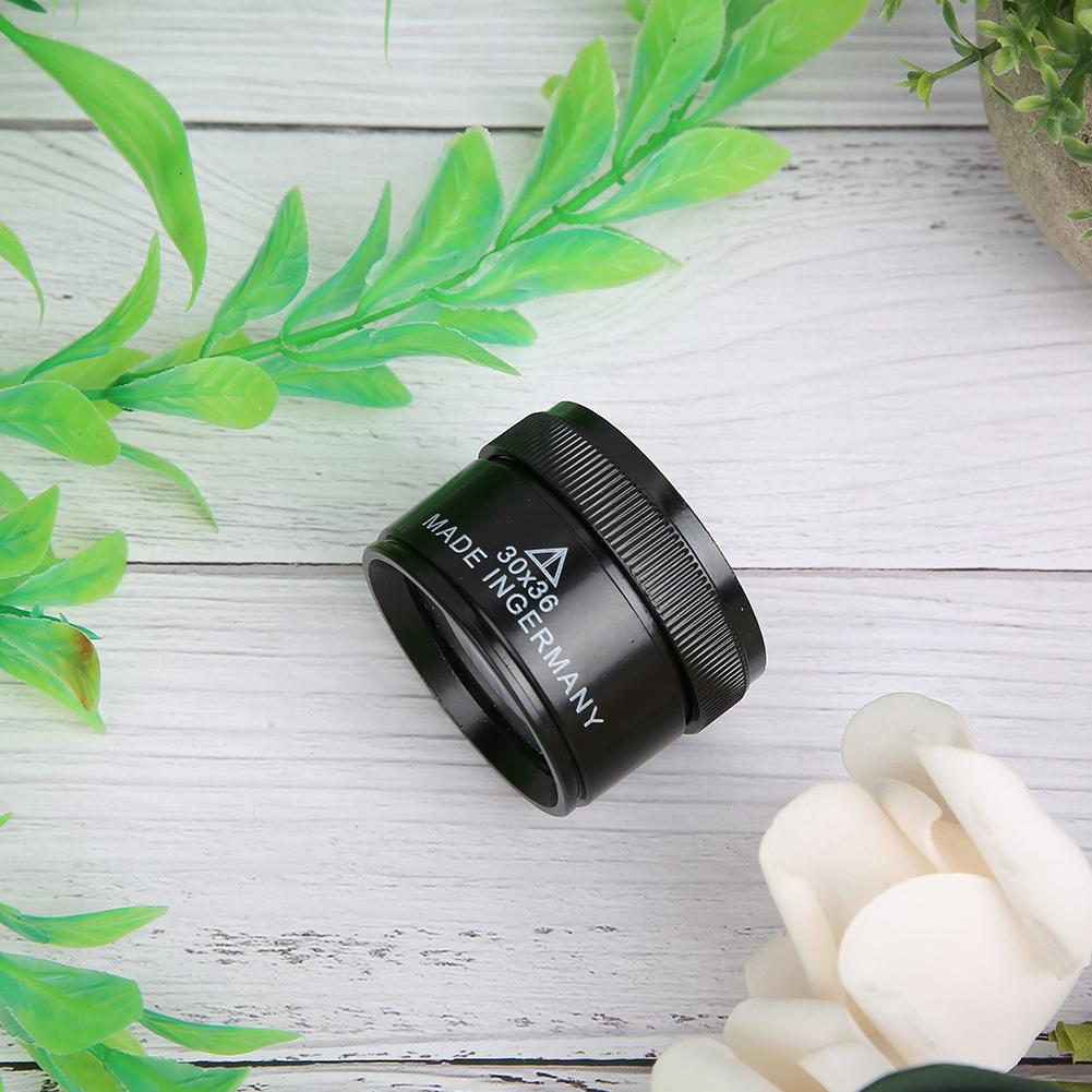 30X Mini Handheld Magnifier Round for Jewelry Identification Component Detection 30x36mm