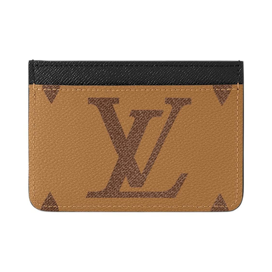 

Louis Vuitton Двоколірний тримач для карток з полотна з покриттям та логотипом бренду. Звичайний. Жіночий. Коричневий/Чорний Gift Box Set (Basic Set + Original Box) коричневий/чорний