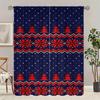 Blue Christmas Tree Pattern Printed Curtains   Pole Bag Curtains   Christmas Decorations   Daily Home Decorations   Room Decorations