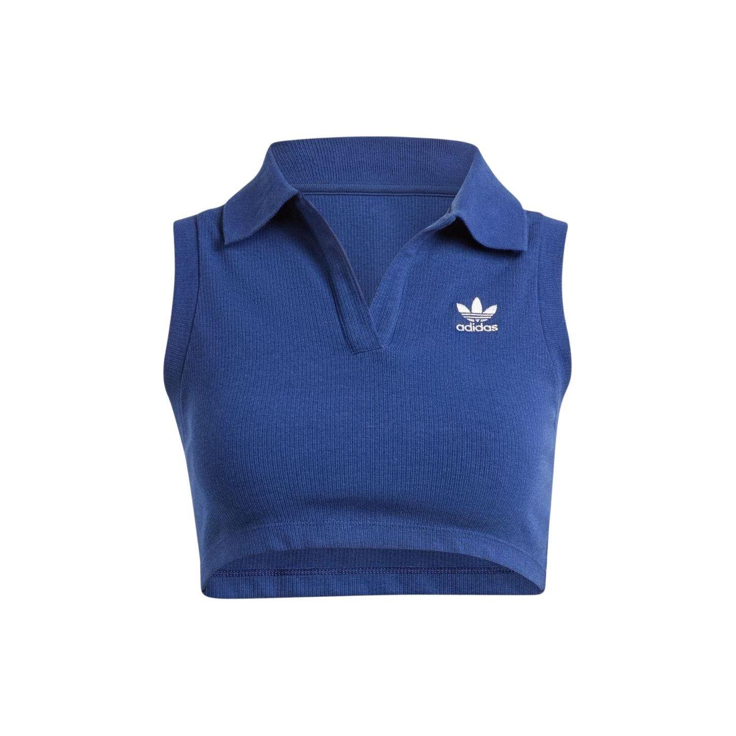 

Adidas Originals Logo Embroidered Crop Top Women Blue IR6124 XL
