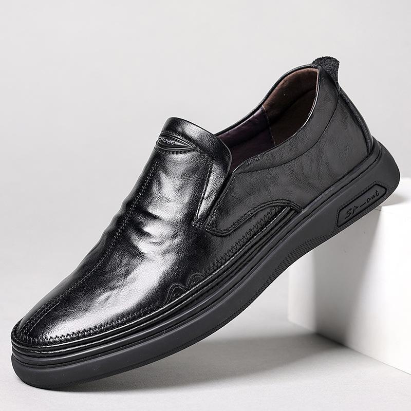 [69 yuan 1 piece] Leather shoes/Doudou shoes/board shoes The first layer of cowhide men's shoes Men's leather is breathable and comfortable
