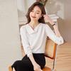 Women's Elegant V-Neck Long Sleeve Chiffon Blouse