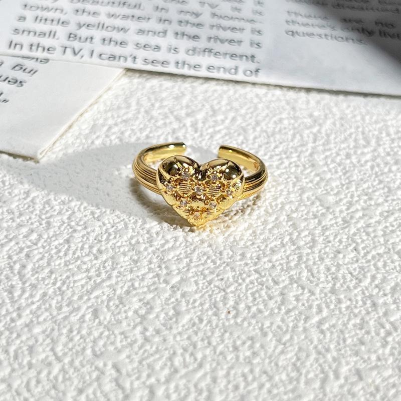 2026 Court Style Retro Heavy Industry Geometric Irregular Brushed Open Ring Women Ins Light Luxury Fashion Exquisite Index Finger Ring