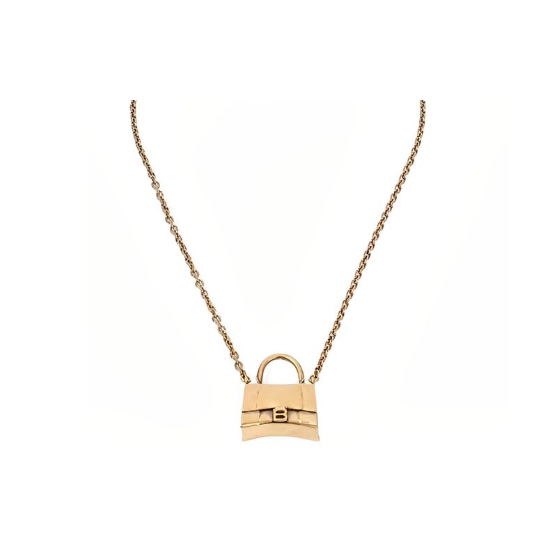 Balenciaga Brass Bag Shaped Necklace Women necklaces Gold 700363TZ14J0604