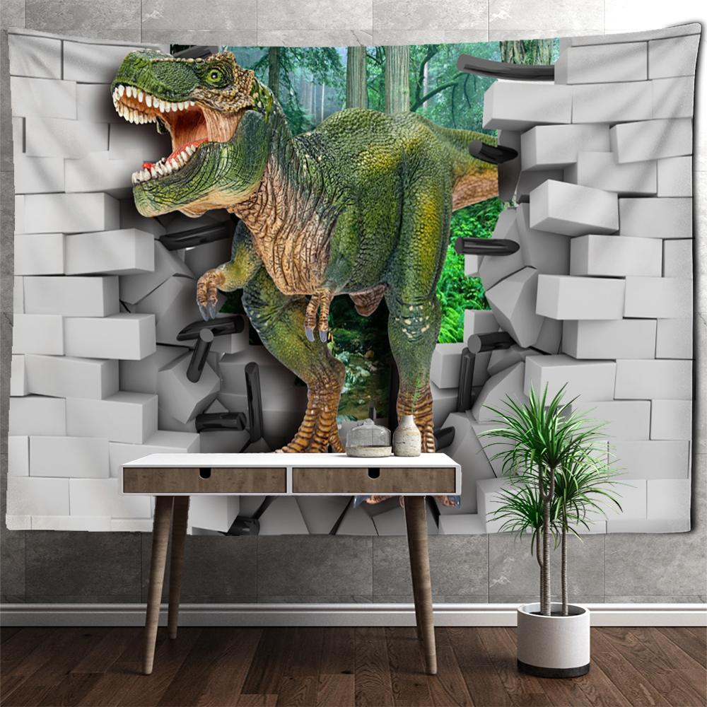 Antike Retro Dinosaurier Wandbehang Tapisserie Hippie Psychedelic Hexerei Tapez Kunst Tier Home Decor