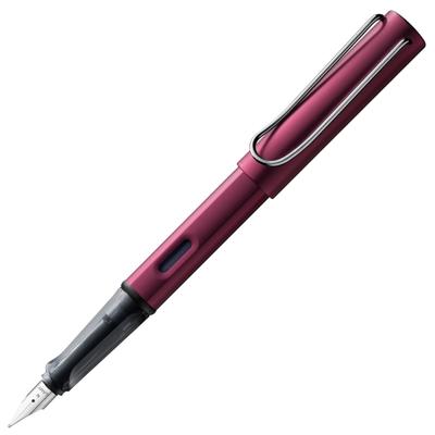 Lamy Black Purple Fountain Pen Ergonomic Grip and Black Steel Nib Size F Lightweight Aluminum Body LAMY T 10 Blue Cartridge Included AL-star - - - -