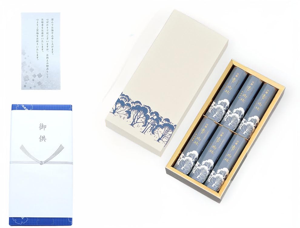 

[Tanrei Kojurin] Incense Set (6 boxes) with a condolence note included. Low-smoke incense. Gift wrapping and gift tag included. Perfect for Obon,