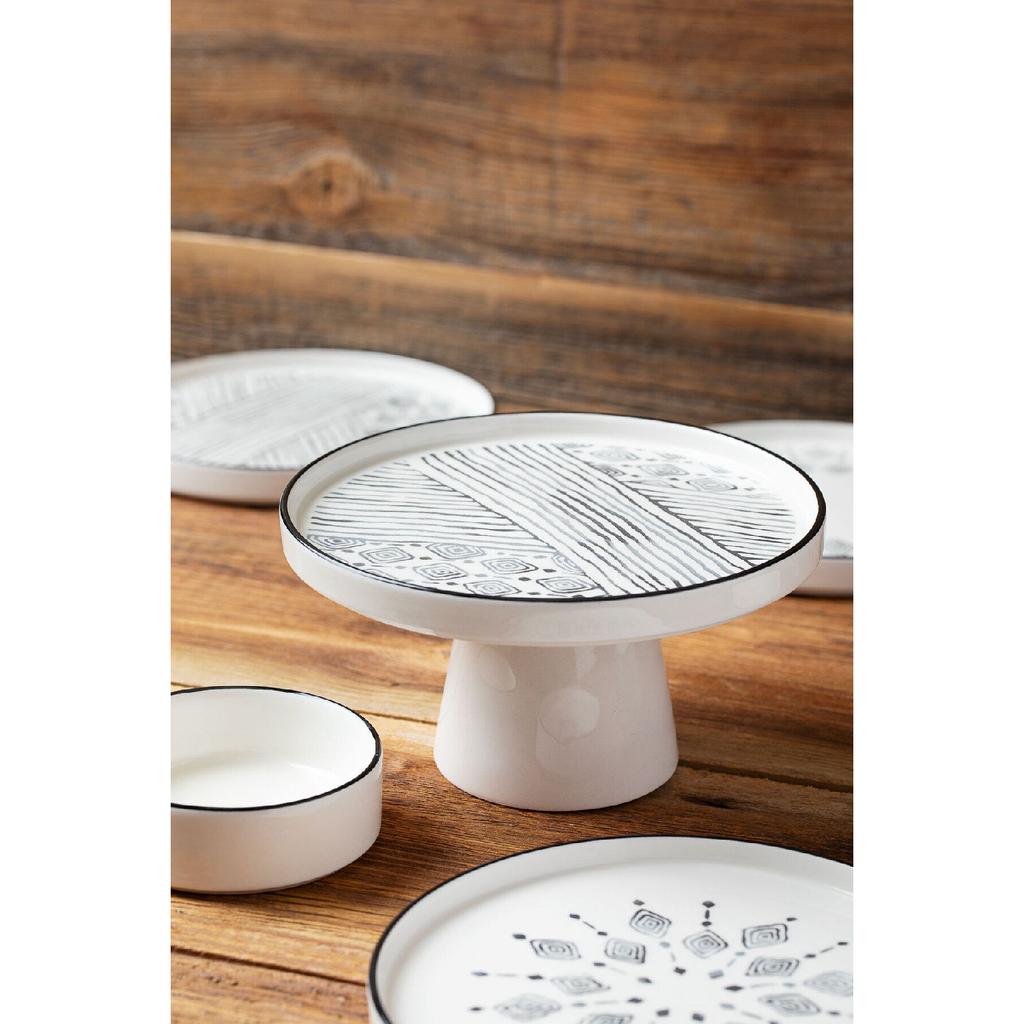 11-delt stablebart etnisk frokostsett for 6 personer med stående serveringsfat - presentasjonssett