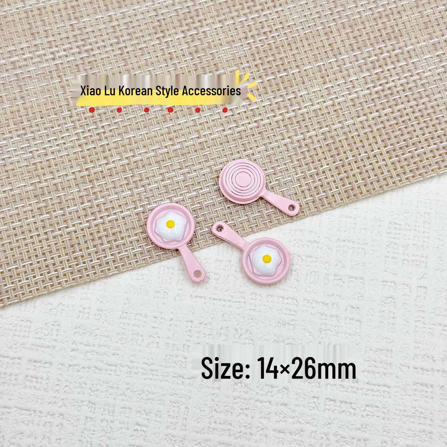 Handmade Painted Fried Egg Alloy Pendant Keychain Necklace Accessory Individual Price