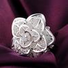 Charm   Copper Big Flower Rings For Women Adjustable Fashion Elegant Wedding Party Gifts Jewelry