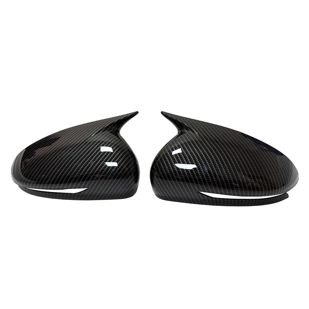 For Genesis G70 2017-2025 Car Sticker Rearview Side Mirror Cover Wing Cap Exterior Door Rear View Case Trim Carbon Fiber Look