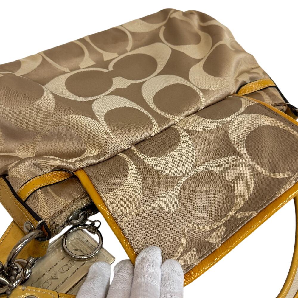 COACH 14562 2-way One-Hand Shoulder Bag (Crossbody Bag) Signature canvas Poppy Shoulder Bag yellow canvas Used