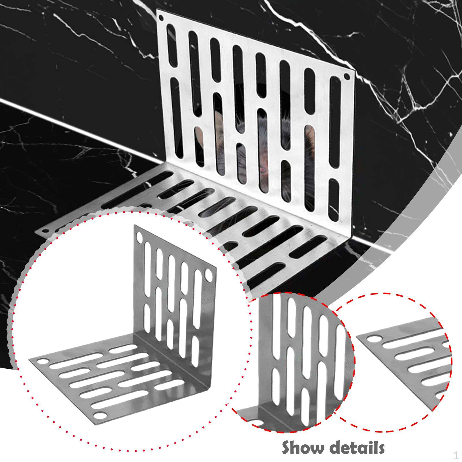 

Corner Floor Drain Drainage Grate Sturdy Efficient Stainless L Shaped for Bathroom Restroom 7.5cmx6.6cmx6.6cm
