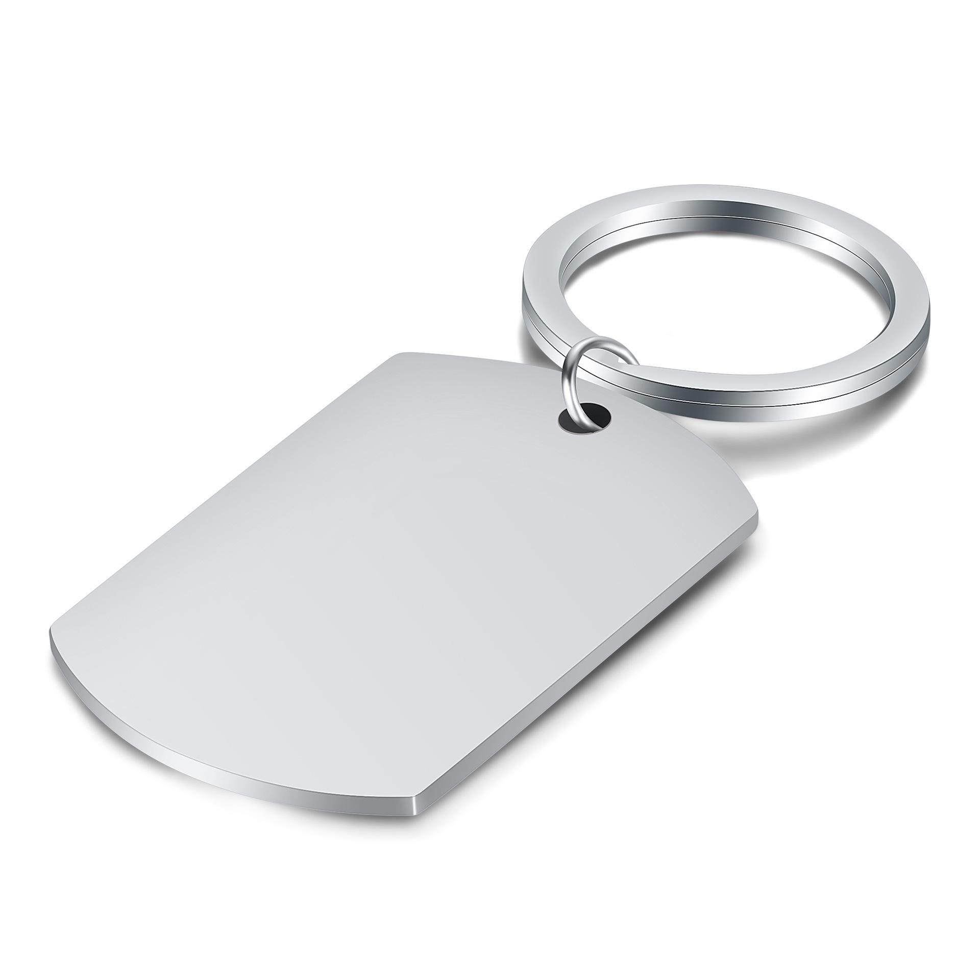 

Engravable Stainless Steel Dog Tag Keychain with Bright Surface