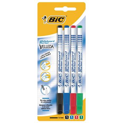 BiC Velleda Fein Whiteboardmarker 4er-Pack (Sortiert)