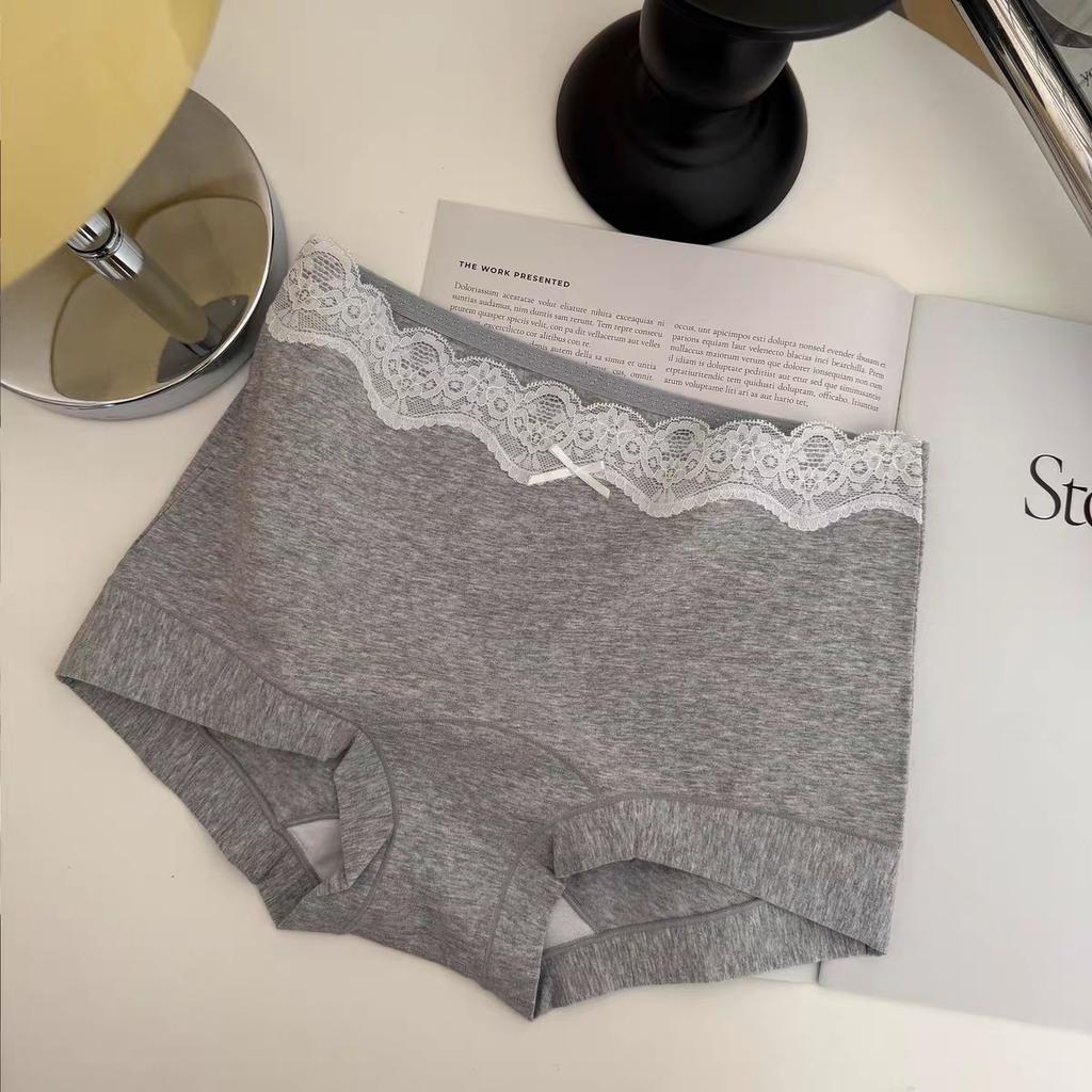 Women's Flat Corner Underwear Cotton Extended Crotch Lace Edge Wrapped Underwear Women's Underwear