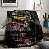 Legendary Racing Tribute with HelmetFlannel blanket for bedroom, living room, sofa, and nap