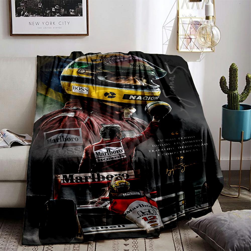 Legendary Racing Tribute with HelmetFlannel blanket for bedroom, living room, sofa, and nap