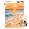 Frameless Pearl Painting DIY Kit Sunset Beach Waves 3D Sparkling Bead Canvas Relaxing Creative Craft for Art Lovers