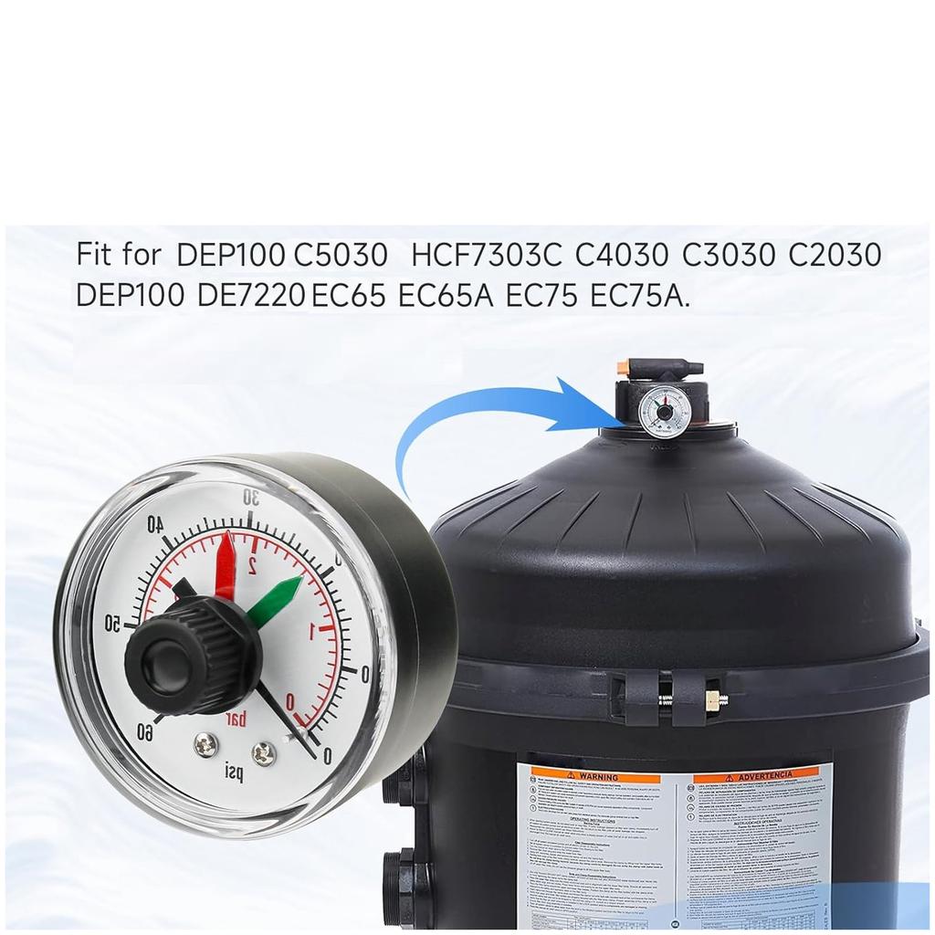 Easy Installation Replacement Pressure Indicator for Pool Filters Ensures Accurate Monitoring Spa Sand Pump Gauge