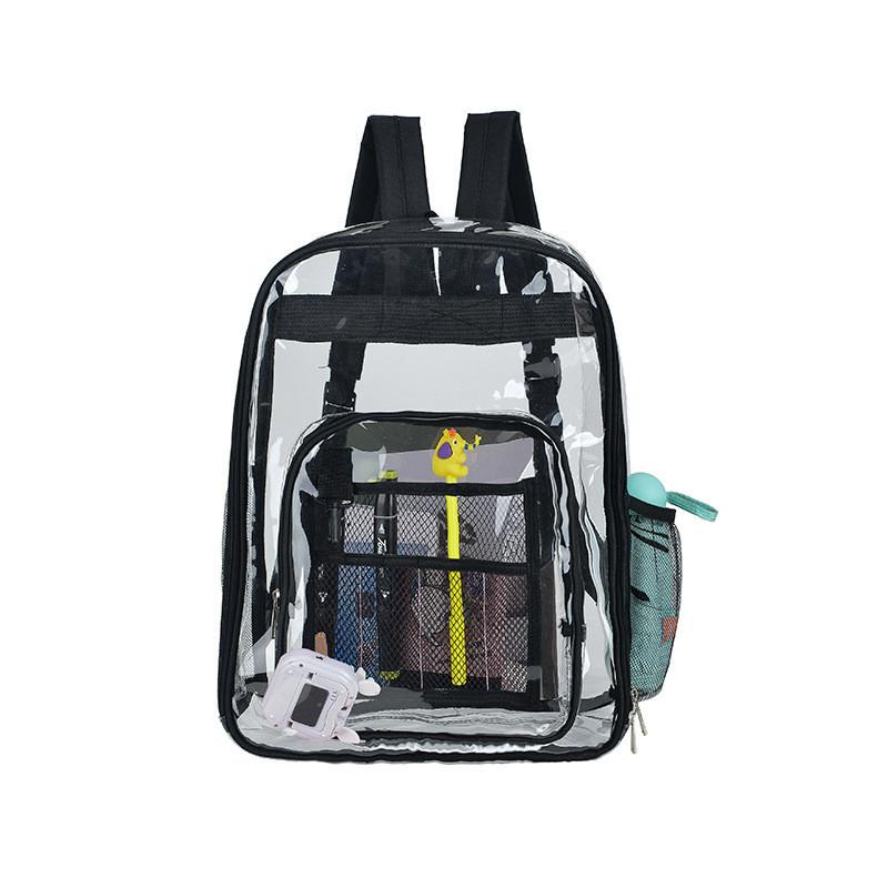 Streetwear Pvc Transparent Backpack With Large Capacity For Men Women Daily Use