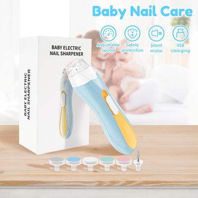 Electric Baby Nail File Lightweight USB Charging Baby Nail Clipper with LED Low Noise Stepless Speed Control Electric Nail File