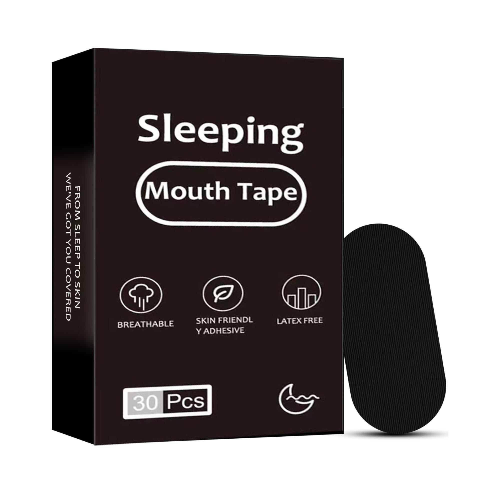 

Anti-Snoring Mouth Tape for Adults and Children 76*38mm Box, 30 Pieces чёрный