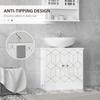 Under Sink Bathroom Cabinet, Under Sink Cabinet with Adjustable Shelf and Open Compartment for Basin with or without Pedestal, 60 x 30 x 60cm, White