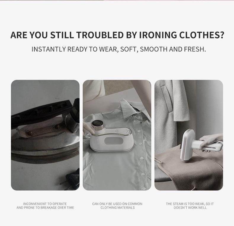 Electric Portable Garment Steamer: Dual-Use Dry/Wet Iron for Home & Travel