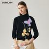 Zhaojun Women's 100% Cashmere Semi-High Collar Sweater