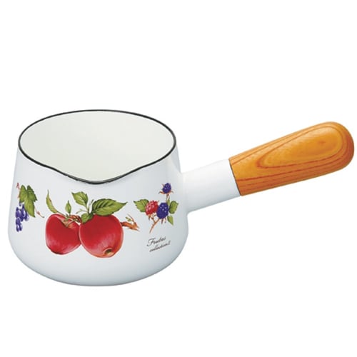 Fuji Enamel Milk Pan, 12cm, Made in Japan, Fruitas Collection 2 FTC-12M