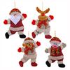 Small Christmas Doll Ornaments Fabric Snowman Santa Claus Bear Reindeer Xmas Tree Ornaments Rustic Doll Hanging Decor for Holiday Party Supplies