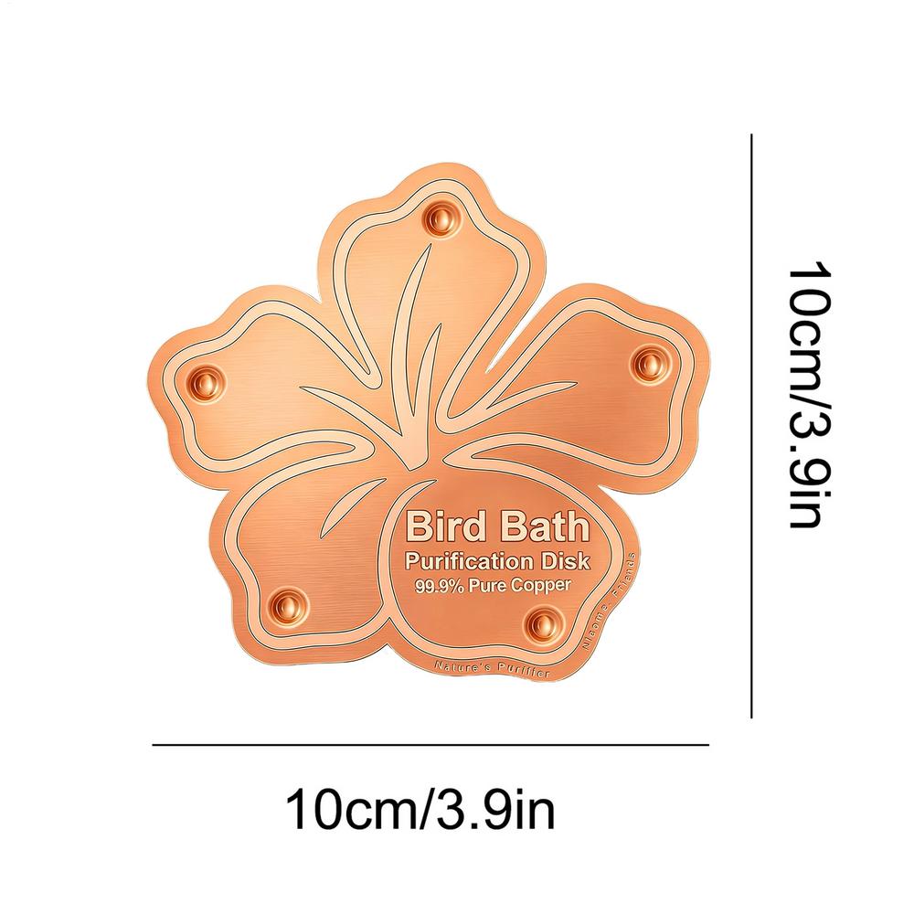 Copper Bird Bath Disk Floral Purification Panel Copper Disk Bird Bath Insert for Homeowners Gardeners Outdoor Enthusiasts