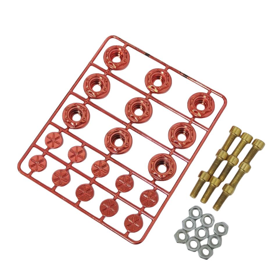ISGTDRM Motorcycle License Plate Holder Bolt Screw 6MM Red Hexagonal License Plate Fairing Bolt Screw Motor Decoration
