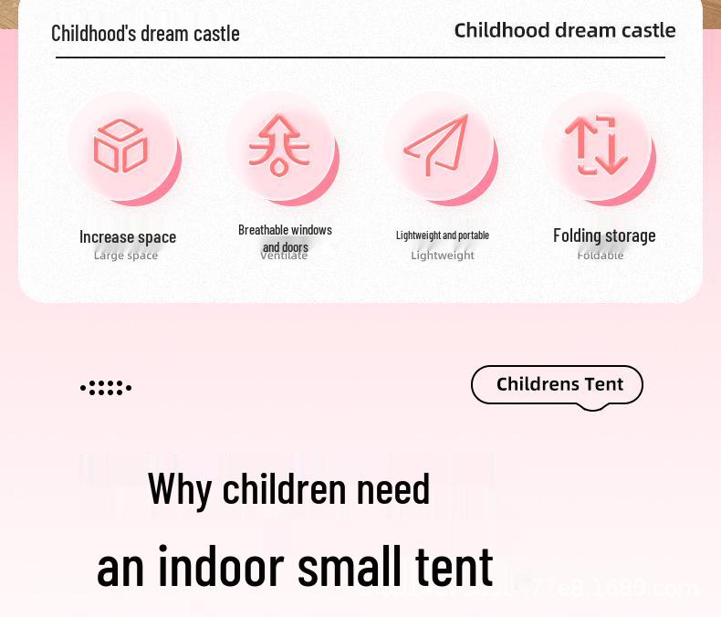 Princess Castle Indoor Tent for Kids - No Installation Required