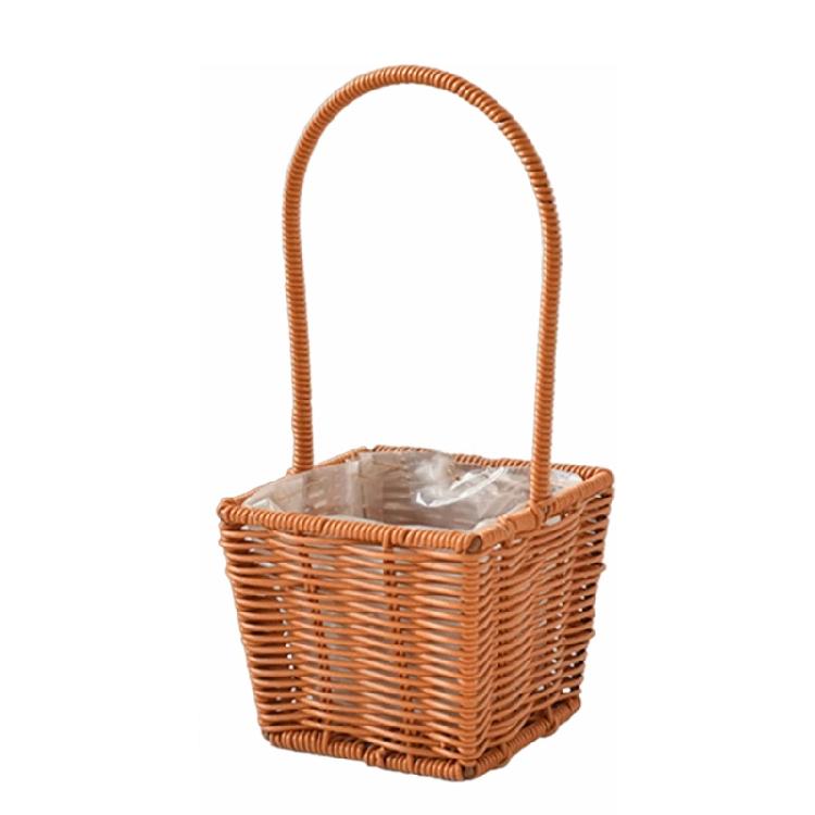 Handwoven Floral Basket Rattan Storage Basket for Picnics and Outdoor Activities