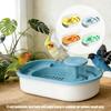 Water Pump Bird Bath Tub for Small Companion Birds, Plastic Bath Tray with Clear Wall for Routine Indoor Cleaning