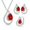 European and American Jewelry Colorful Treasures Banquet Women's Necklace, Earrings Ring Set Accessories
