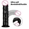Female Masturbator Butt Plug Vagina Clit G-Spot Masturbation Sex Toy for Women 6sizes Black Dildos Wiht Suction Cup Ddildo Penis