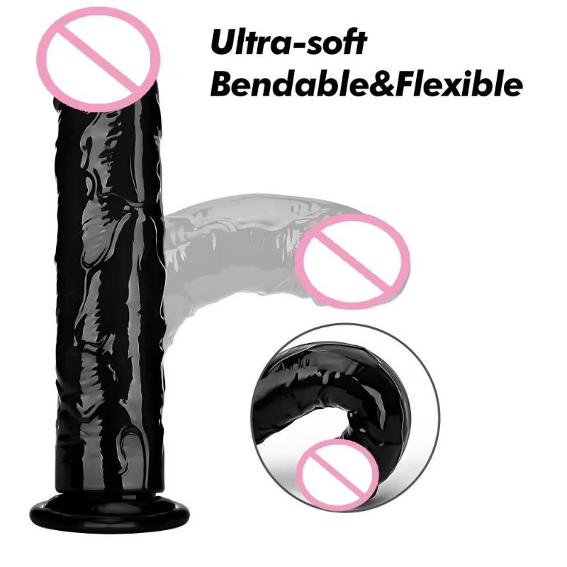 Female Masturbator Butt Plug Vagina Clit G-Spot Masturbation Sex Toy for Women 6sizes Black Dildos Wiht Suction Cup Ddildo Penis